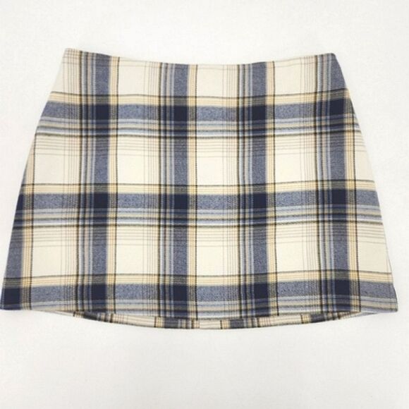 Francescas Collection Blue Rain Mini Skirt Size XL Light Academia Schoolgirl - Picture 1 of 8